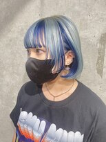 カリーナコークス 原宿 渋谷(Carina COKETH) ホワイト/ブルー/インナーカラー/ダブルカラー/顔周りレイヤー