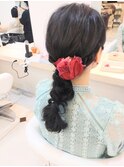 【amicale】結婚式ヘアセット 黒髪 編みおろしアレンジ