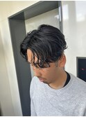 メンズパーマ、前下がり