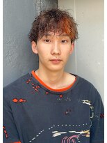 マーシー(MAAAAAC)&nbsp;【MAAAAAC】ハイトーンパーマ　ポイントカラー　オレンジ