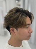 ニュアンスパーマセンターパート韓国メンズカット
