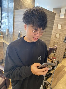 銀座マツナガ 神田店 ツイストスパイラルマッシュ無造作ショートメンズパーマゆるふわ