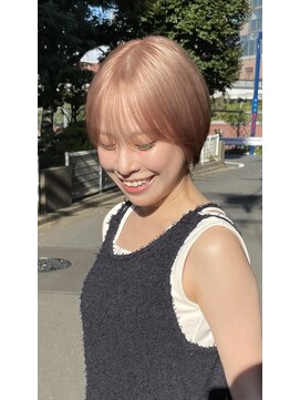 ピンクベージュ ミルクティーベージュ ダブルカラー 恵比寿 渋谷