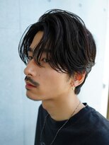 フィフスパーク(fifth PARK)&nbsp;渋谷メンズカットフェザーパーマ微分け毛流れ緩めセンターパート