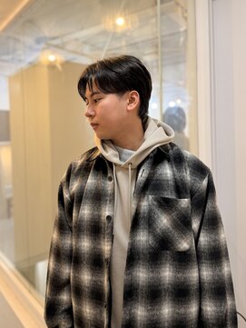 メンズカット バイ ソイクフ(メンズカット by SOY-KUFU) 20代30代40代◎ナチュラルコンマバングセンターパートスタイル