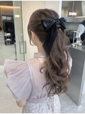 ふわふわポニー/結婚式ヘア
