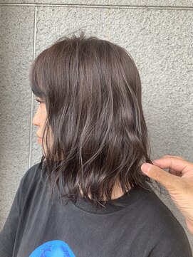 タロ(talo) 切りっぱなし×波ウェーブ×ダークバイオレット