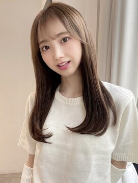 フォルテ 榛原パームス店 前髪カタログアンブレラカラーこなれミディーウェーブパーマ