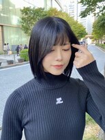 韓国ストレートボブ切りっぱなしボブ前髪カット艶トリートメント