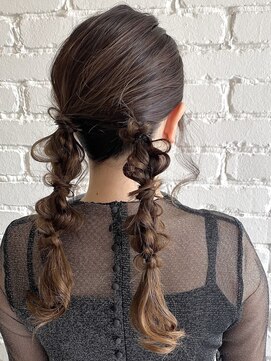 ヴァンカウンシル 春日井店(VAN COUNCIL) 結婚式お呼ばれヘアアレンジ 編みおろしツイン
