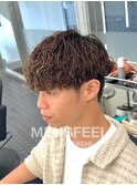 波巻きパーマゆるふわショコラブラウン