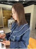 ミディアムロブ　伸ばしかけボブ　髪質改善　ハイライト　西田