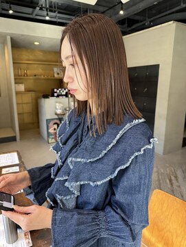 ヘアー アイス ルーチェ(HAIR ICI LUCE) ミディアムロブ　伸ばしかけボブ　髪質改善　ハイライト　西田
