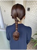 参列ヘア　編み下ろし　ポニー