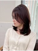 韓国前髪顔周り×小顔レイヤー[横浜/縮毛矯正/丸型卵型逆三角形]