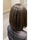 ハイライトショートヘアダブルカラーアディクシーカラー