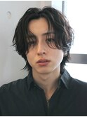 心斎橋センターパートニュアンスパーマフェザーショート緩め色気