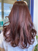 カミオ シオン(KAMIO CION) 【秋色レッド系カラーのゆる巻きロング】