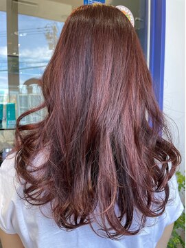 カミオ シオン(KAMIO CION) 【秋色レッド系カラーのゆる巻きロング】