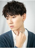 20代30代ダークアッシュ刈り上げツイストスパイラルパーマi札幌