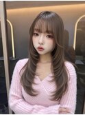 韓国風レイヤーカット/ミディアムレイヤー/ハッシュカット/大宮