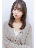 前髪パーマ/セミロング/髪質改善/シークレットハイライト