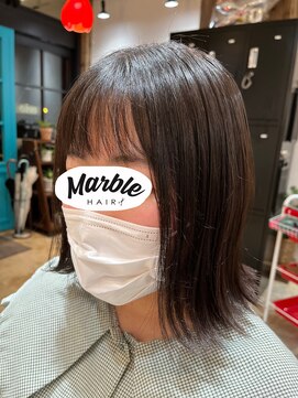 マーブルヘアー(Marble hair) ナチュラル外ハネボブ