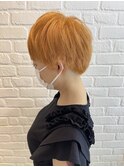 ツーブロック＆オレンジハンサムショート オレンジベージュ