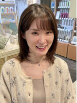 トリコ ショップアンドヘアサロン(tricot shop hair salon)&nbsp;ミディアムヘア ハイライト 立体感カラー ミディアムレイヤー