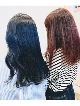 テーラヘアー 五井(TELA HAIR) ブリーチ×ネイビーブルー