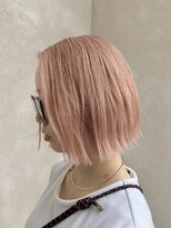 インフィニティー infinity HAIR SPACE BLOOM 服部天神/ダブルカラー/ピンクベージュ/切りっぱなしボブ