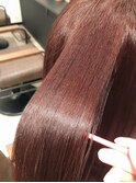 ▼モデル／Yukariさん 重めバング 冬のボルドーブラウンカラー
