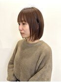 ナチュラルブラウン×ラウンドバング×大人ボブ20代30代40代50代