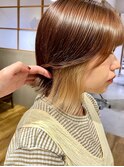 インナーカラーボブ【イルミナカラー/縮毛矯正/髪質改善】
