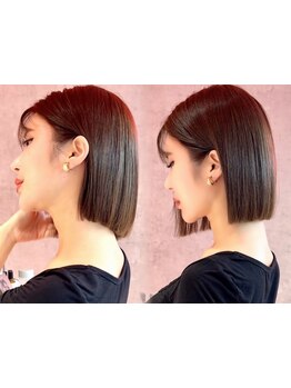 髪質や毛流れを計算したワンランク上の仕上がりに。ふんわり女性らしい質感の似合わせ小顔カット！[渋谷]