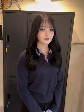 黒髪/レイヤーカット/ブルーブラック/韓国ヘア