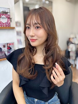 マインバイアフロートギンザ(MYNE by AFLOAT GINZA) ロングレイヤー/シースルーバング／ショコラブラウン