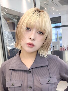 ロンドアジュール 横浜(Lond azur) ミニボブレイヤー/レイヤーカット/スモーキーカラー/顔周り/横浜