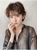ラフなマッシュパーマ_ホワイトグレージュネビージュ_59029