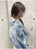 小顔ショートボブ/シースルーバング/コントラストハイライト