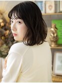 アッシュオリーブくせ毛風エアリーミディa戸頭20代30代40代