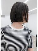 フラットボブ×ダークグレージュ