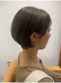 【ショートボブ】【アッシュベージュ】【ひし形スタイル】