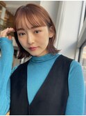 前髪パーマ、切りっぱなしボブ