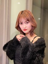 ノク 渋谷(nok)&nbsp;ピンクベージュ_美髪ピンクブラウン切りっぱなしボブ