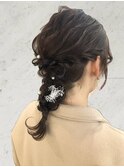編みおろし カジュアルアレンジ ヘアセット