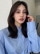 ソヨン 金山店(SOYON)&nbsp;小顔/レイヤーカット/ボブルフ/かきあげバング/黒髪/ネビージュ