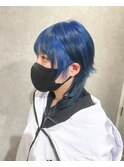 青髪/中性ウルフ/V系髪型/サブカルウルフ/地下界隈/HIRO