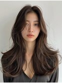髪質改善カラー×前髪なしレイヤーロング