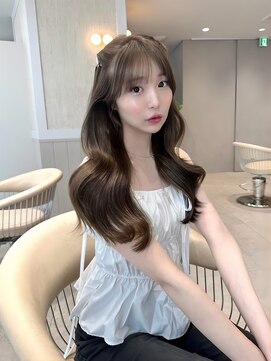 ジーナ 渋谷神南(Zina) 髪質改善＊夏ストレート＊アプリコットオレンジ【Zina渋谷神南】